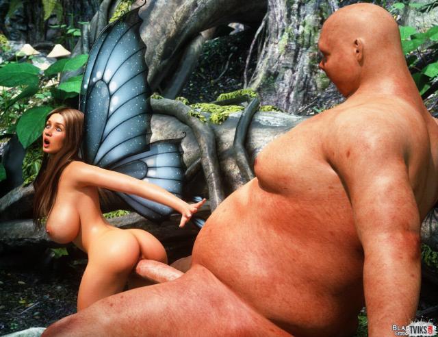 Огромный хуй из порно 3D и ебля на природе с голой дамой
